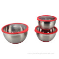 Stainless Steel deep Bowl Set With Plastic Lids